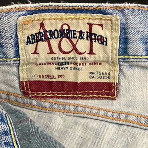 Vintage Abercrombie & Fitch Thrashed Jeans Indie Sleaze Skate Hip Hop Mud Wash - Picture 12 of 17